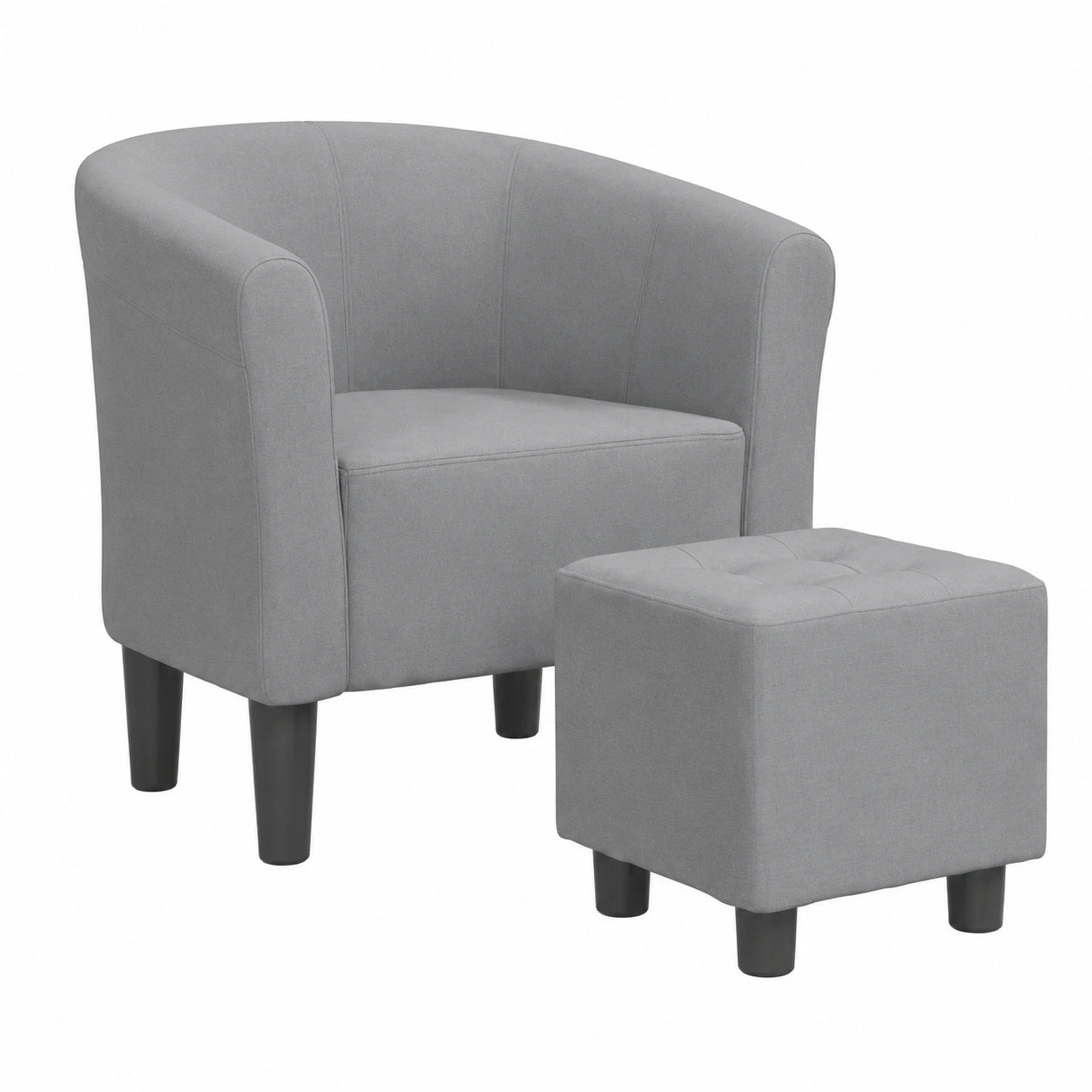 Salon de jardin, en tissu, coloris gris, pour la terrasse ou le jardin