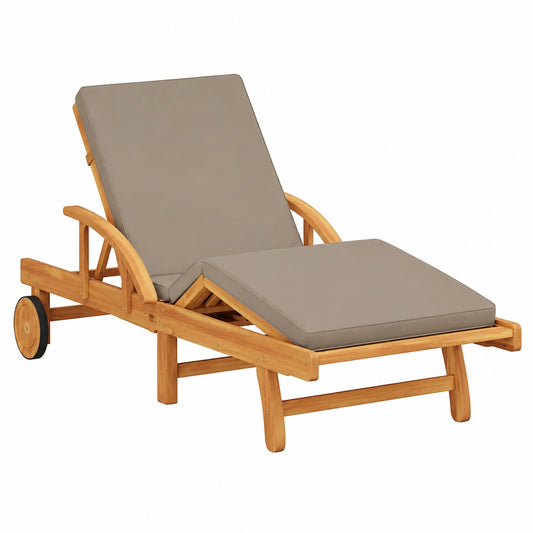 Salon de jardin, réglable, 200 x 67 x 84 cm, coloris taupe, pour la terrasse ou le jardin