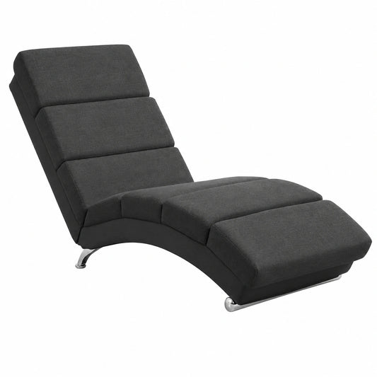 Chaise longue, coloris anthracite, pour la terrasse ou le jardin