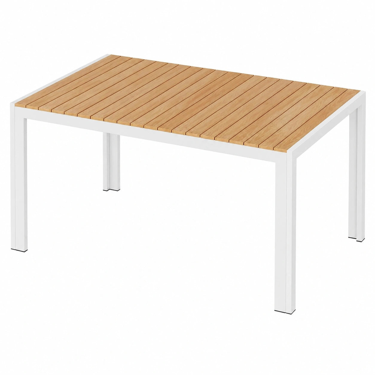 Table à manger, en aluminium, 6 places, 140 x 90 x 75 cm, pour la salle à manger