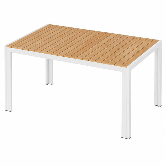 Table à manger, en aluminium, 6 places, 140 x 90 x 75 cm, pour la salle à manger