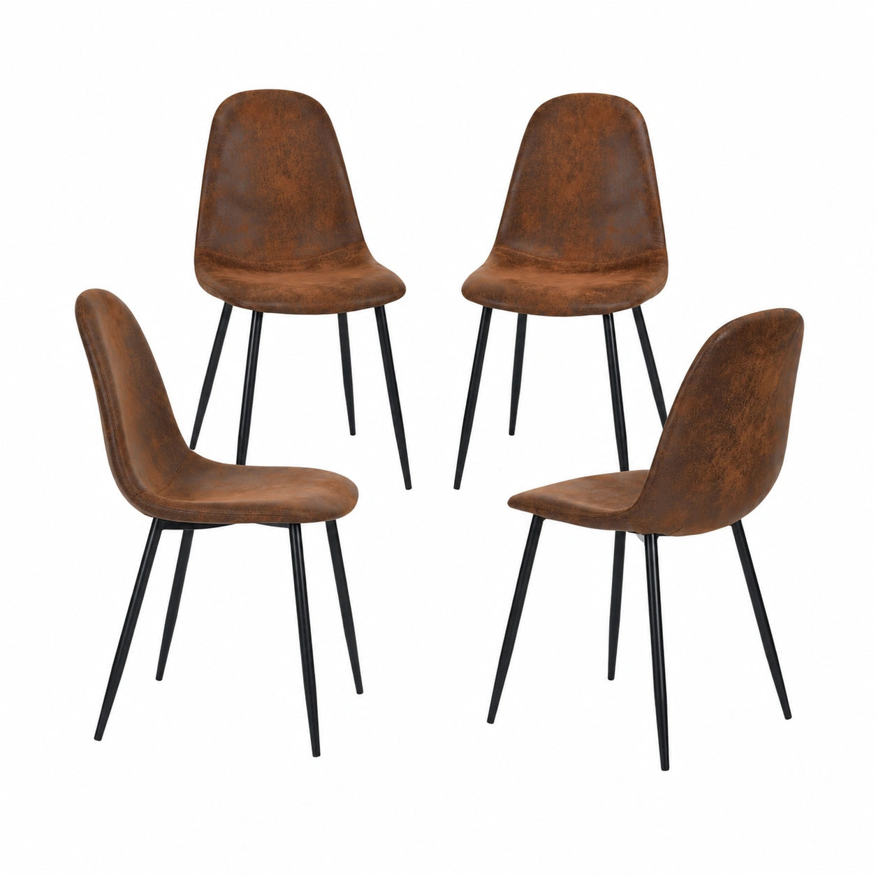 Fauteuil, en métal, coloris noir et marron, pour le salon ou la chambre
