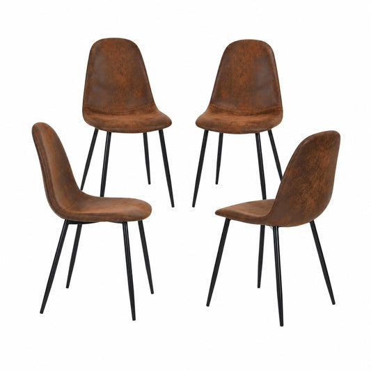 Fauteuil, en métal, coloris noir et marron, pour le salon ou la chambre