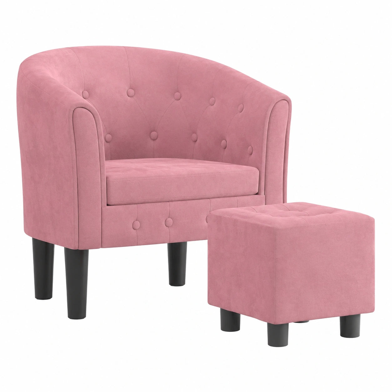 Bureau, rembourré, en velours, coloris rose, 70 x 56 x 68 cm, pour l’espace de travail