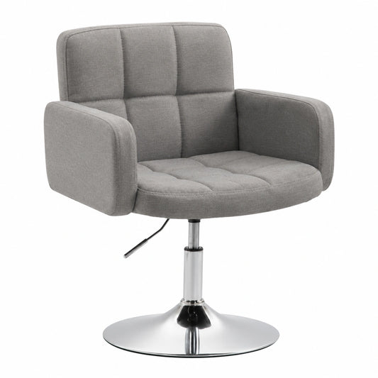 Fauteuil, en tissu, pivotant, réglable, coloris gris, pour le salon ou la chambre