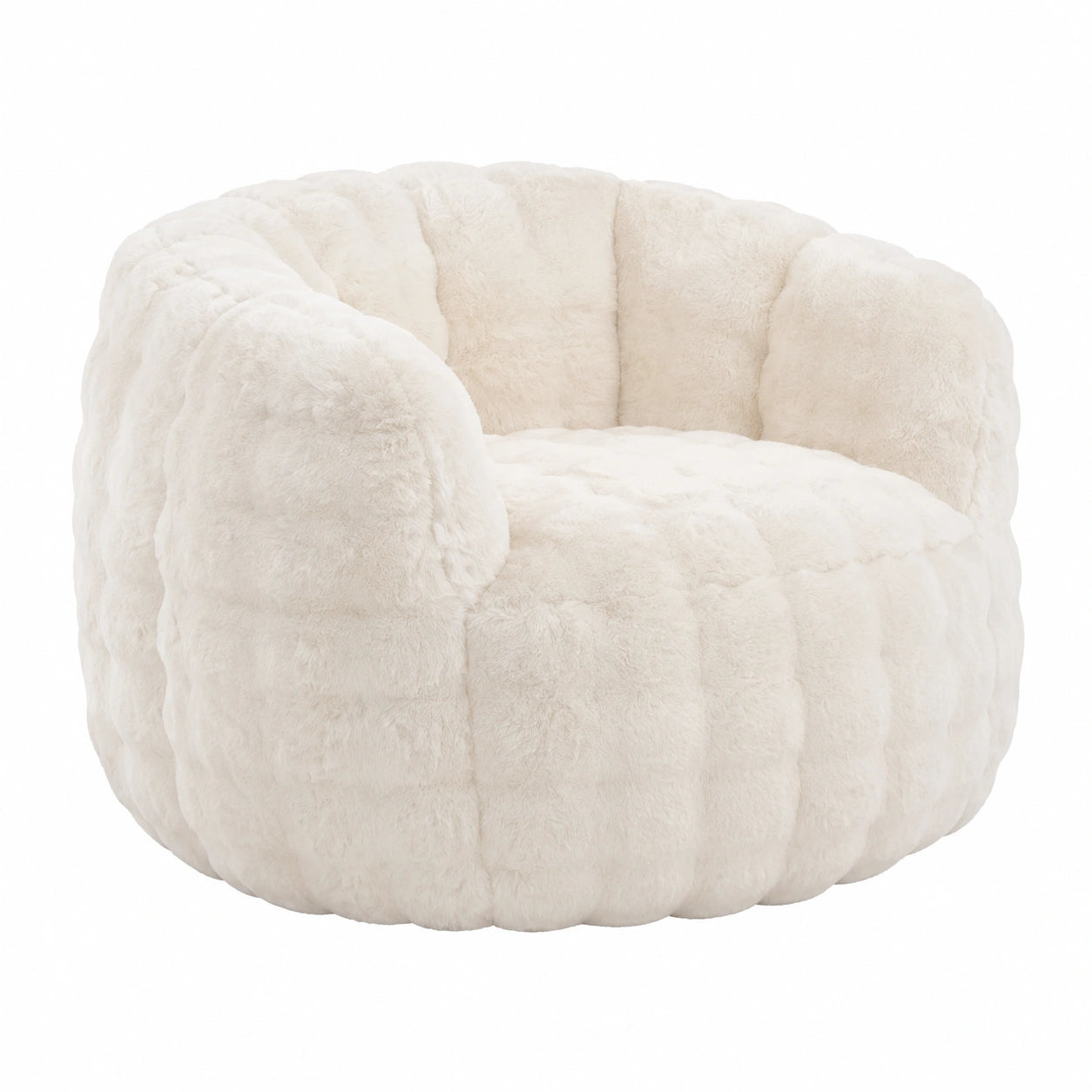 Pouf, coloris blanc, pour le salon ou la chambre