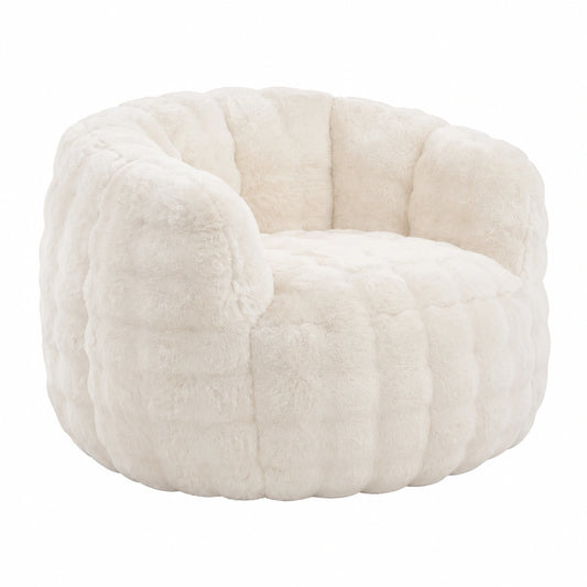 Pouf, coloris blanc, pour le salon ou la chambre